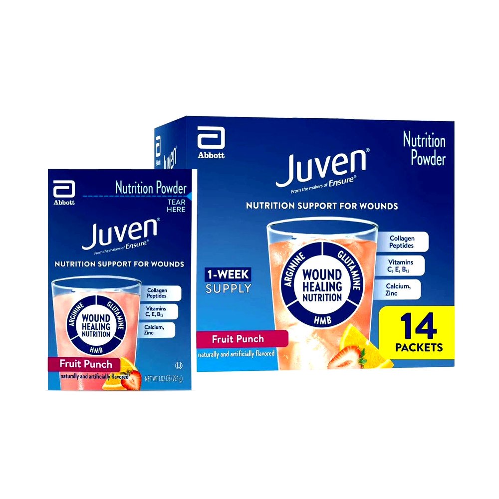 Juven Wound Healing Nutrition Powder, Fruit Punch, 14 Packets (1-Week Supply)