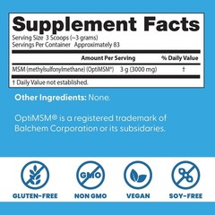 MSM Powder Non-GMO Gluten Free Supports Hair Skin Nails Joints 8.8oz