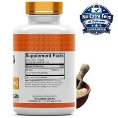 Suplemento Salvado de Avena 1000mg 100 Tabletas | Avena Sativa | 100 Porciones