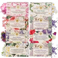 Wavertree & London Assorted Floral Scents Natural Soap Bars (Pack of 8), 7oz …