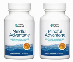 2 Pack Mindful Advantage Brain Memory Focus Supplement – 30 Caps – Expiry 2028