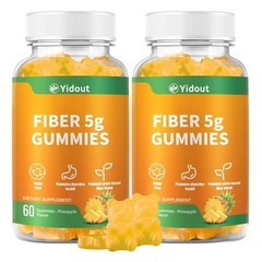 Fiber Gummies for Adults with Probiotics，No Sugar Added Pineapple Flavor, Pro…