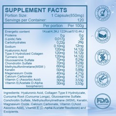 Hyaluronic Acid Capsules 850MG – For Healthy Skin & Joint Support 120 Capsules