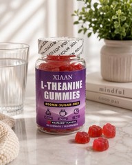 XIAAN Red L Theanine Gummies 400mg Raspberry Flavor Sugar Free 60 Count New Seal