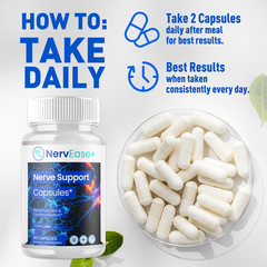 (1 Pack) Nervease+ Nootropic Nerve Support Supplement Nerve Ease+ 60 Capsules