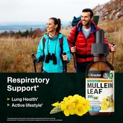 Mullein Leaf Extract Pure Drops for Lung Health 2 Fl Oz 28 Day Supply