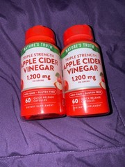 2 Pack Nature’s Truth Apple Cider Vinegar 1200 mg, 120 Caps (2×60) Exp 2027 NEW