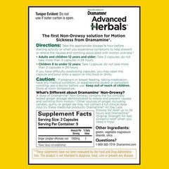 Advanced Herbals Motion Sickness Relief – Non-Drowsy, Naturals With Ginger, 18 C