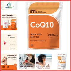 CoQ10 200mg Per Serving, 240 Softgels | Made with Coconut MCT Oil | Coenzyme …