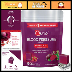 3-in-1 Beet Root Chews with CoQ10, Blood Pressure & Circulation Support, 90ct