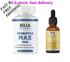 Bella All Natural D3 K2 Drops & Probiotics MAX BundleOrganic Omega 3 MCT Oil 50m