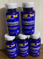 5 BTLS. Dopamine Brain Food Capsules Daily Mental Drive Support,60 Veggie Caps
