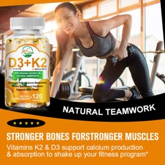 Vitamin K2 (MK7) with D3 5000 IU Supplement, 120/240/480 Capsules, Immune Health