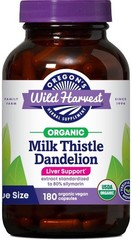 Organic Milk Thistle & Dandelion Capsules – 180 Count, Herbal Detox Support