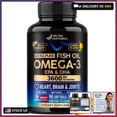 Omega 3 Fish Oil 3600 mg – Omega 3 Supplement | EPA & DHA – Heavy Metals Tested