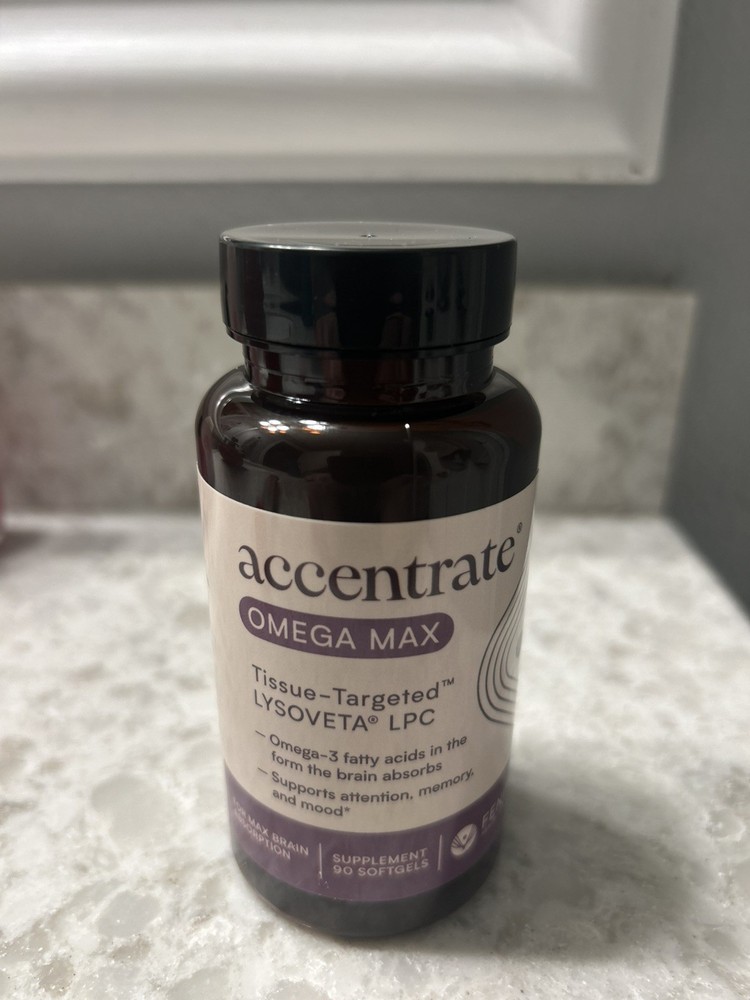 Accentrate Omega MAX, LYSOVETA LPC EPA &DHA Supplement Brain Health Focus 90 ct