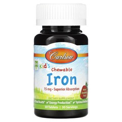 Kid’s Chewable Iron, Strawberry, 15 mg, 30 Tablets