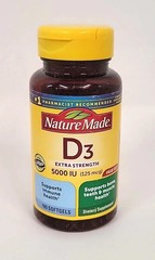 Nature Made | Vitamin D3 5000 IU (125 mcg) EXTRA STRENGHT – 180 Ct *EXP 06/2027+