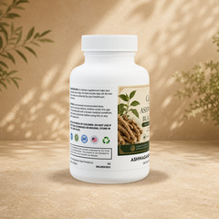 Ashwagandha Black Pepper 60 Capsules Stress Support Vegan Non-GMO Supplement