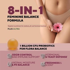 8-In-1 Slippery Elm Vaginal Probiotic Gummies for Women – Intimate Moisture, Bal