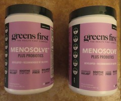 TWO Greens First Menosolve Plus Probiotics Menopause Relief 30 srvs ea mint flav