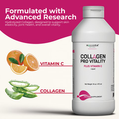 COLLAGEN LIQUID PLUS VITAMIN C – Skin, Hair & Joint Health – Anti-Aging – 16 OZ