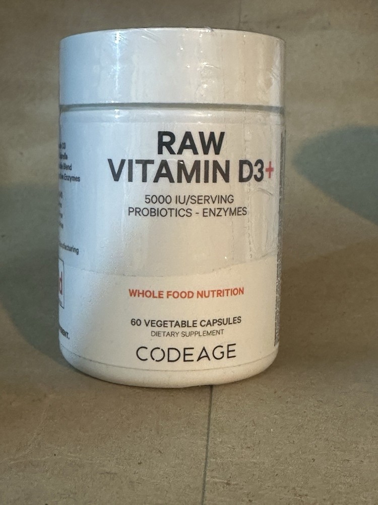Codeage Raw Vitamin D3+ 5000 IU, Omega-9, Probiotics, Prebiotics, Enzymes, 60 ct
