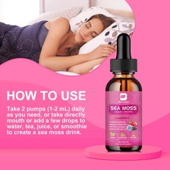 1/2x Organic Sea Moss Drops – Irish Sea Moss Bladderwrack with Black Seed Oil