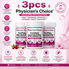 3PACK Physician’s Choice Vaginal Probiotic for Women-Support Vaginal PH Balance