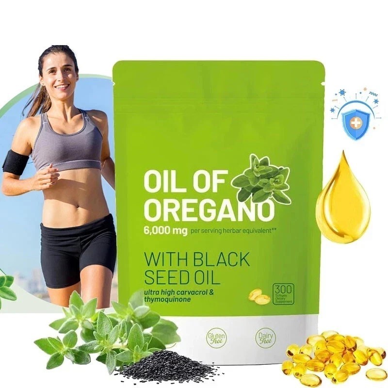 Oil of Oregano 300 Softgels with Black Seed Oil – 6000mg Oregano Oil NEW