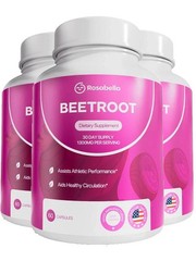 3PCS Rosabella Organic Beet Root 60 Capsules Natural Energy Boost Blood Pressure