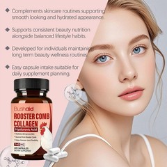 Comb Rooster Collagen, Hyaluronic Acid | Rooster Comb Extract 140mg 60 Capsule ^