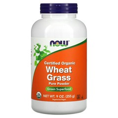 Now Foods Certified Organic Wheat Grass 9 oz 255 g GMP Quality Assured, Organic,
