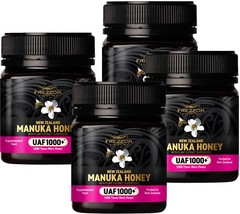 FREZZOR New Zealand Manuka Honey UAF1000+, Immune Support, Skin Health 4 Jars