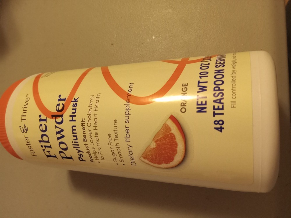 Foster and Thrive Orange Flavored Fiber Powder Psyllium Husk 10oz. exp.06/28