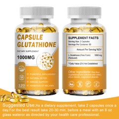 120 Pills L-Glutathione Capsules 1000MG Natural Anti-Aging Skin Whitening Caps