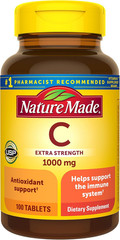 Vitamin C 1000mg Tablets, Extra Strength Immune Support, 100 Count