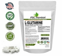 L-Glutamine 2000 mg, 60 Vegan Capsules – Gluten Free, Non-GMO, High Quality