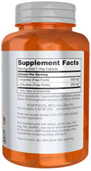 Now Foods Arginine & Citrulline 500/250 120 Capsules Maintain Muscle 01/2025 Exp