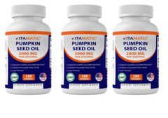 Pumpkin Seed Oil 2000mg 3X180 Softgels Nom GMO Made in the USA Cold Pressed