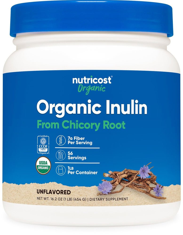 Nutricost Organic Inulin Powder 1LB (454 Grams) 7 1 Pound (Pack of 1), Red