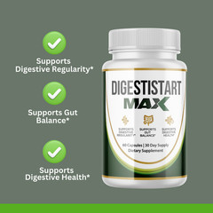 DIGESTISTART MAX- Digestive Support- 12 Bottles 720 Capsules