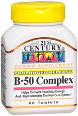 21st Century B Vitamins 60 Count Energy Support No Sugar Preservatives