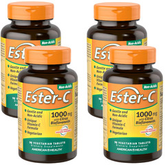 American Health Ester-C Citrus Bioflavonoids (1000 mg) 90 Caps Each (Pack of 4)