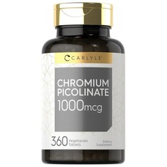 Picolinato de cromo 1000mcg – 360 Tablets – 360 Porciones – Sin OGM y Sin Gluten
