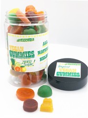 Tropical Calming Gummies: Sugar Free, Animal Free, pain relief gummy (LARGE)