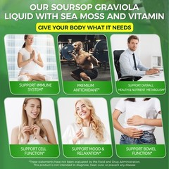 Soursop Graviola Liquid Drops 1000mg, Soursop Leaves Extract Immune System