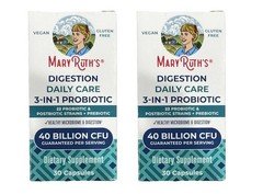2 pk Mary Ruth’s 3-in-1 Digestive Health Probiotic 30 Cap 40 Billion exp 02/26+