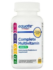 Equate Complete Multivitamin/Multimineral Supplement Tablets, Adults, 200 Count