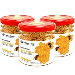 3 Jars Bee Pollen Granules, Organic Superfood Polen Total 12.6oz /360g